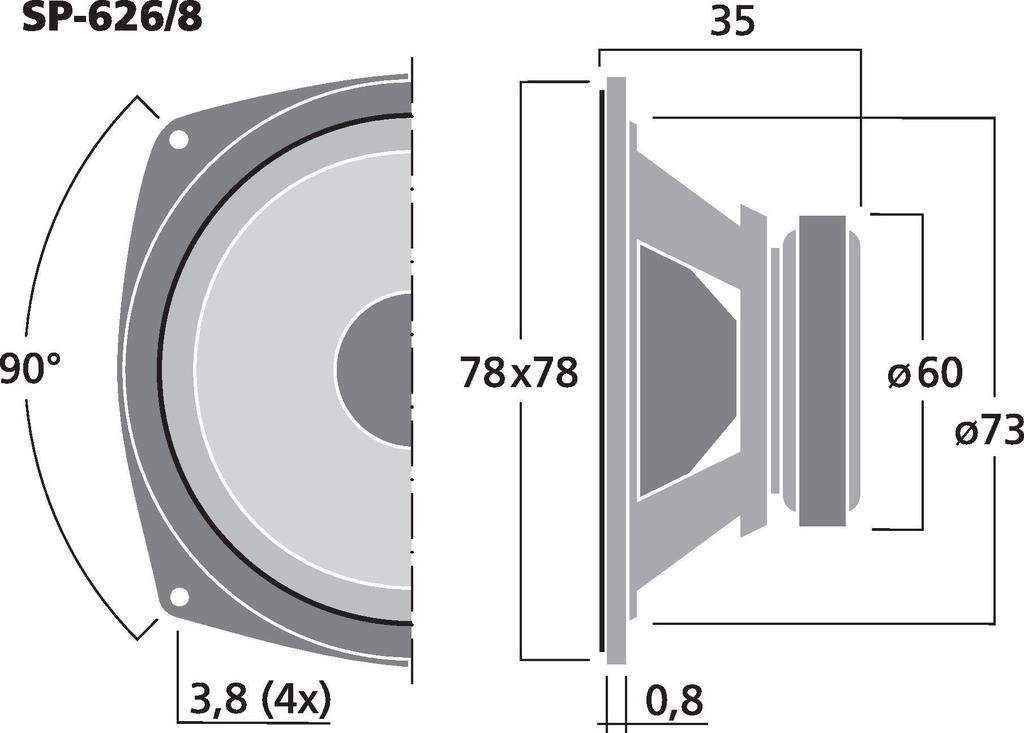 MONACOR SP-626/8 Universal-Breitbandlautsprecher, 2 W, 8 Ω