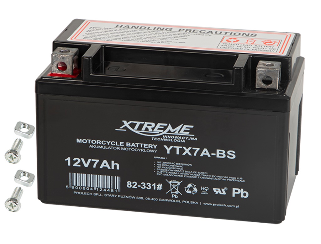 AGM Motorradbatterie Xtreme 12V 7Ah YTX7A-BS zyklenfest wartungsfrei  CTX7A-BS