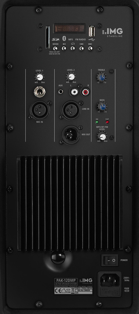 IMG STAGELINE PAK-12DMP Aktive DJ- und Power-Lautsprecherbox, 180 W
