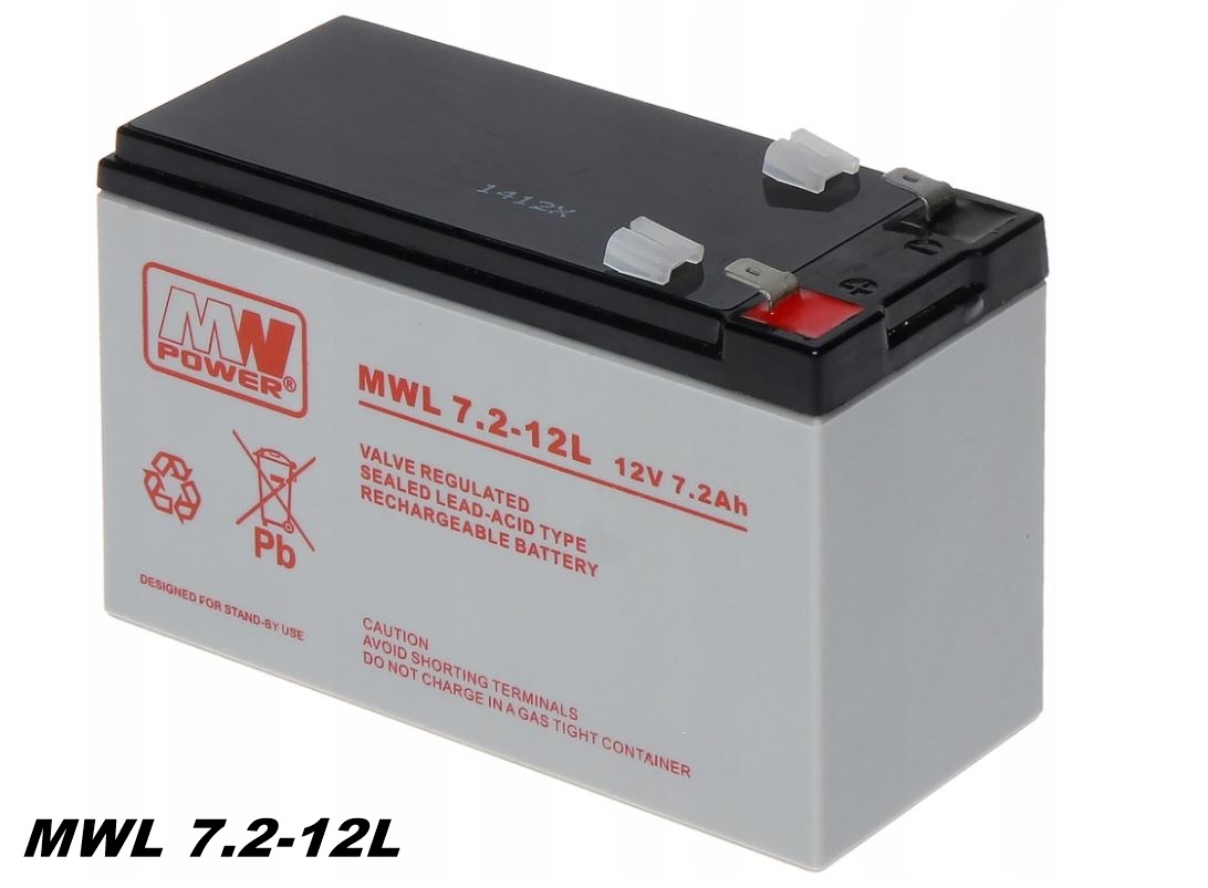 Premium Batterie MW-Power AGM Batterie MWL 7.2-12L VRLA 12V 7,2Ah (C20) Long Life