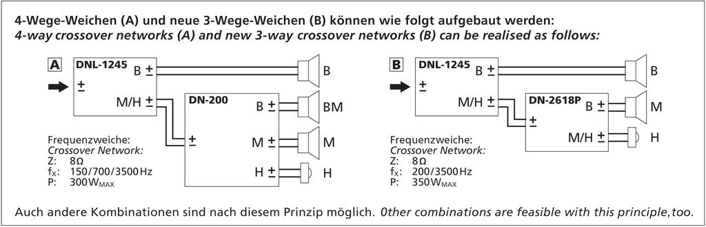 MONACOR DN-2618P 2-Wege-Weiche für 8 Ω