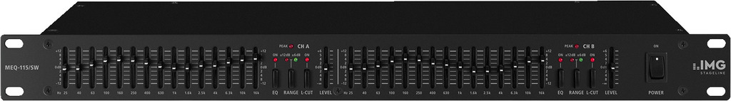 IMG STAGELINE MEQ-115/SW 2-Kanal-Graphic-Equalizer
