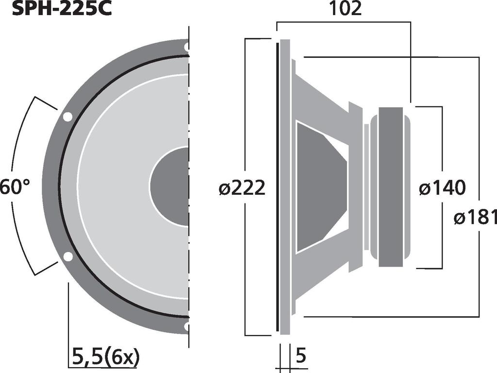 MONACOR SPH-225C High-End-Tieftöner, 120 W, 8 Ω