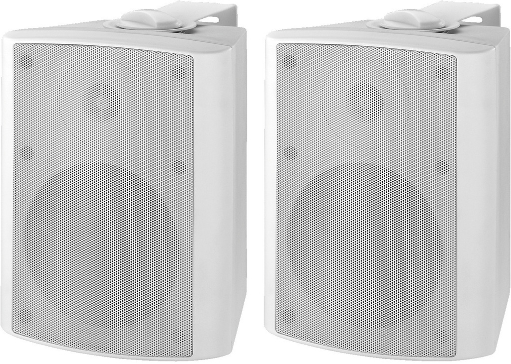 MONACOR MKA-50SET/WS Aktives 2-Wege-Stereo-Lautsprecherboxen-System, 2 x 20 W