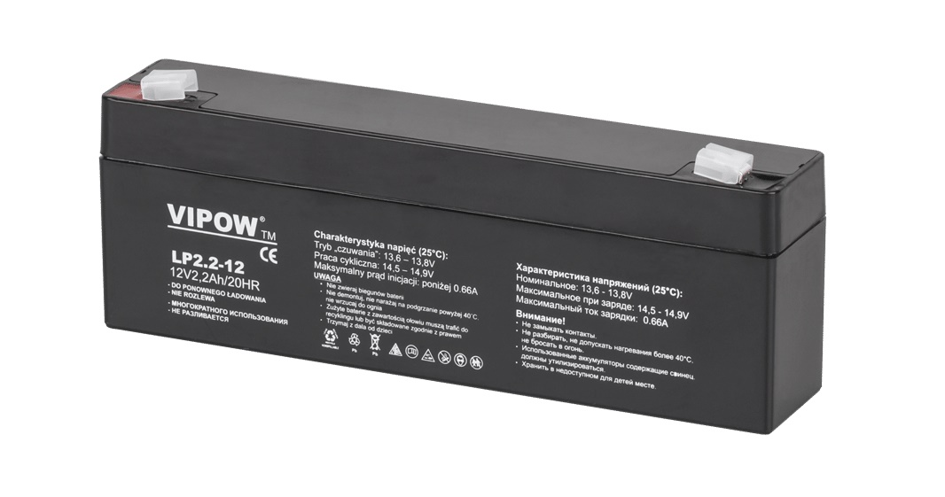 Vipow AGM-Batterie Industriequalität 12V 2,2Ah mit 0,95KG 178x35x67mm