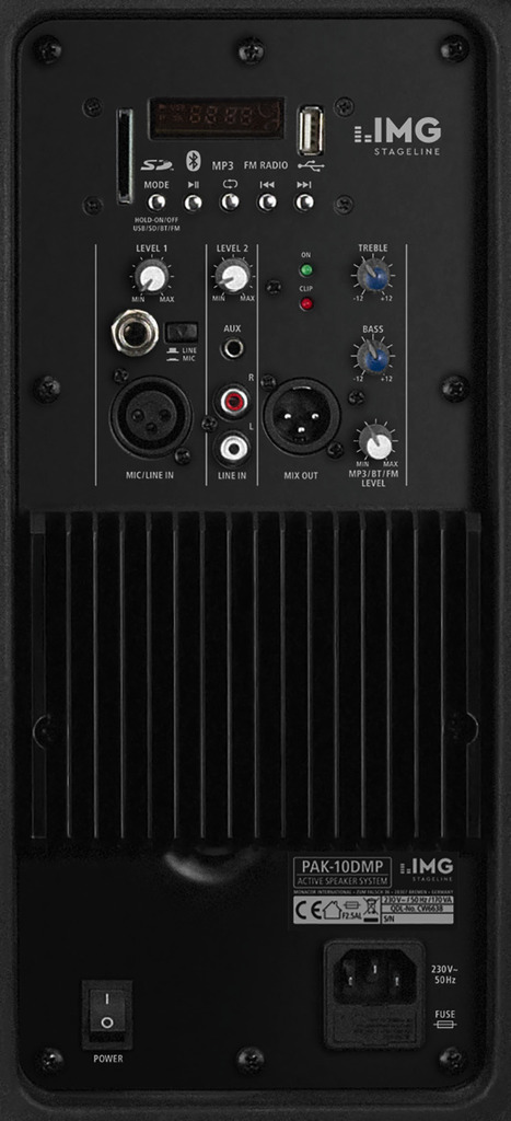 IMG STAGELINE PAK-10DMP Aktive DJ- und Power-Lautsprecherbox, 150 W