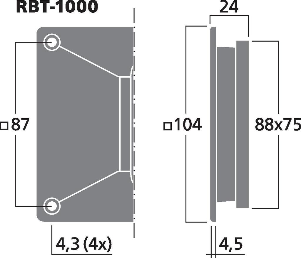 MONACOR RBT-1000 Bändchenhochtöner für PA und Hi-Fi, 40 W, 6 Ω