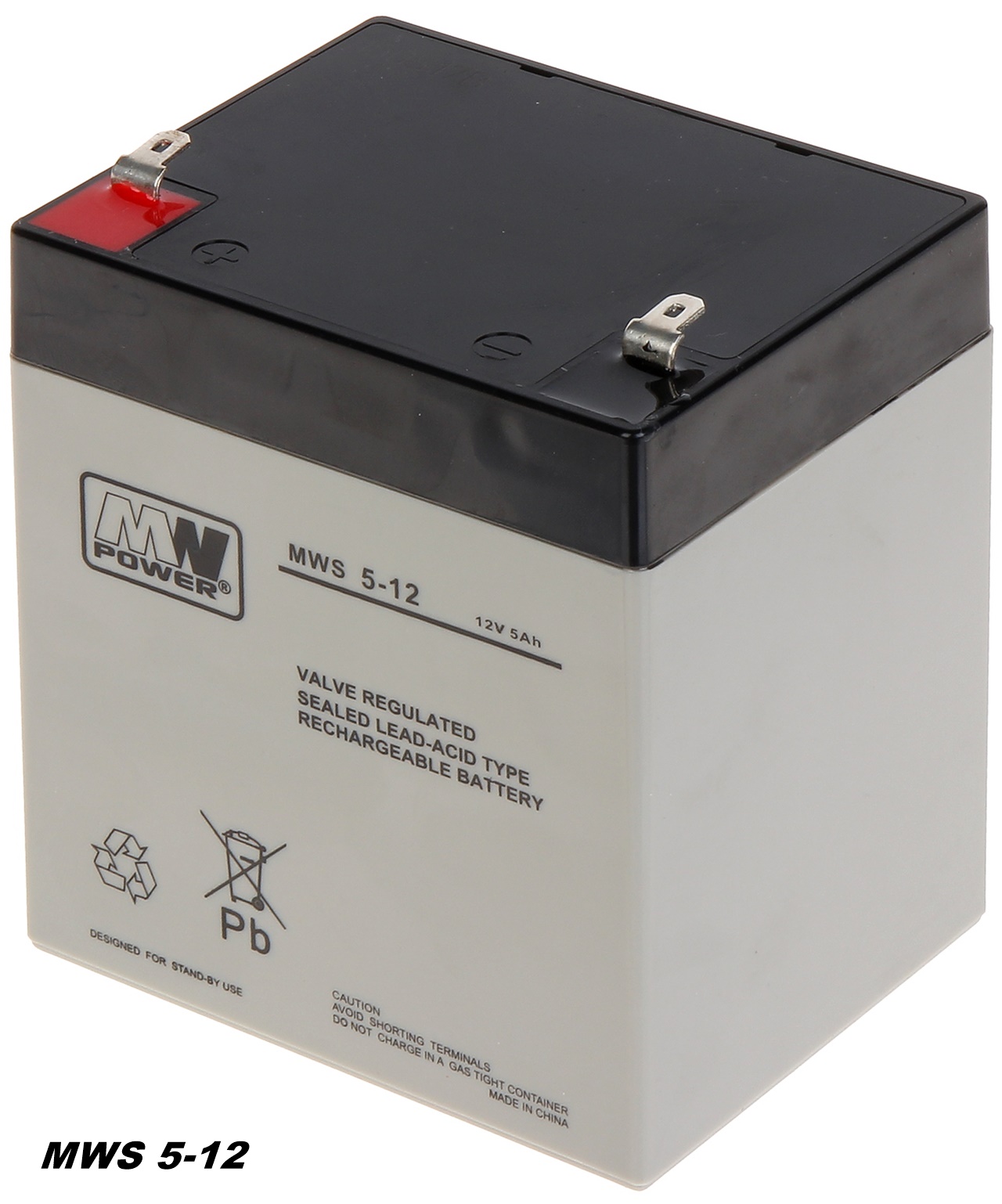 AGM-Batterie 12V 5Ah MW-Power MWS 5-12 VRLA-Technik wartungsfrei