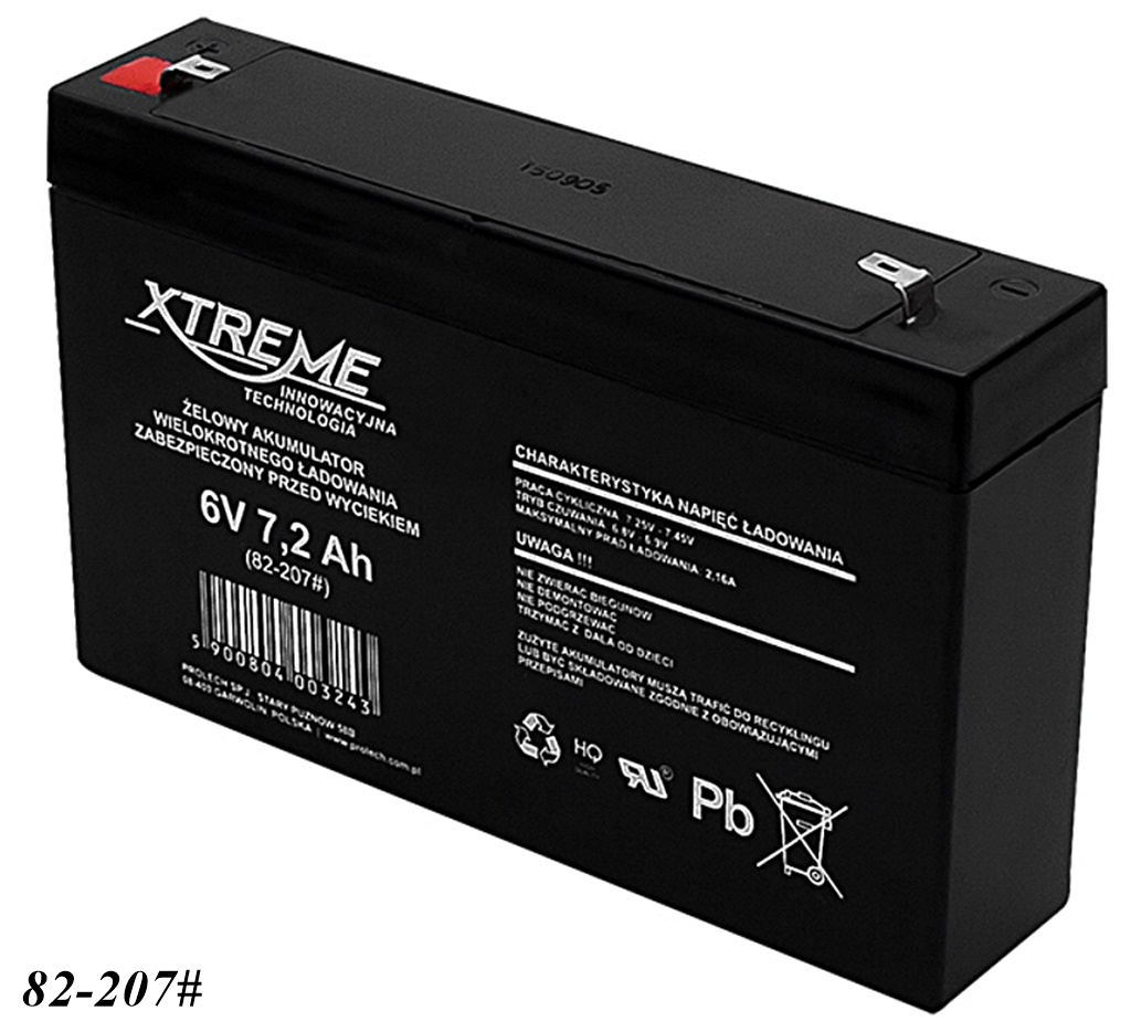AGM-Batterie 6V 7,2Ah  von XTREME – Markenware 