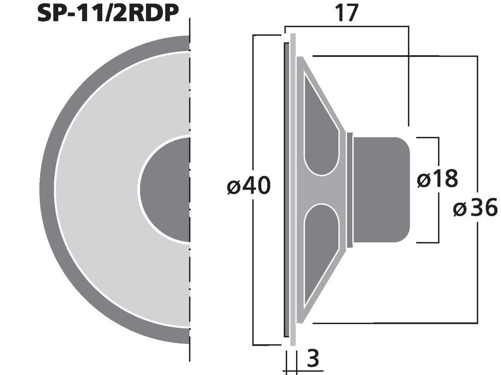 MONACOR SP-11/2RDP Miniatur-Einbaulautsprecher, 8 Ω