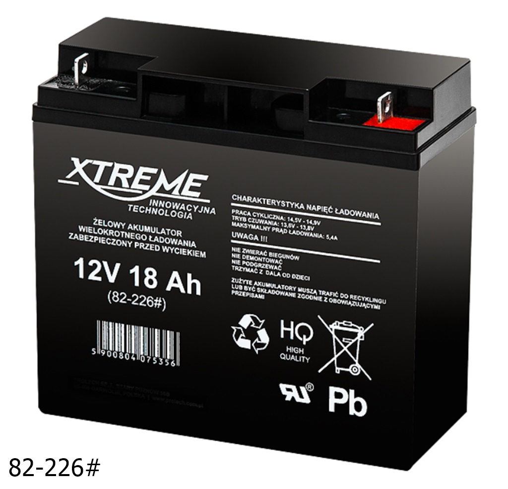 AGM-Batterie 12V 18Ah  von XTREME – Markenware 
