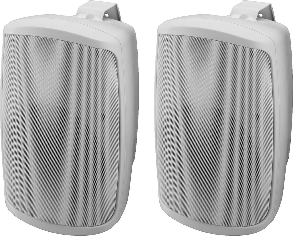 MONACOR WALL-06SET/WS Aktives 2-Wege-Stereo-Lautsprecherboxen-System, 2 x 30 W, 16 cm