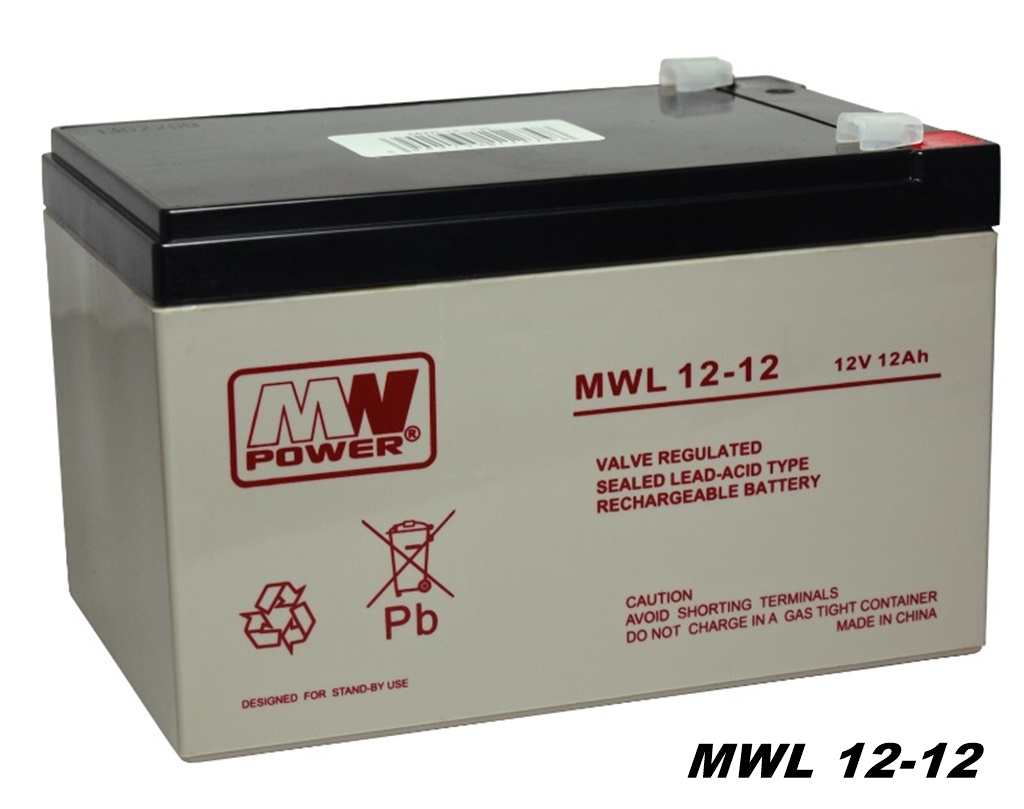 Premium Batterie MW-Power AGM Batterie MWL 12-12 VRLA 12V 12Ah (C20) Long Life eScooter