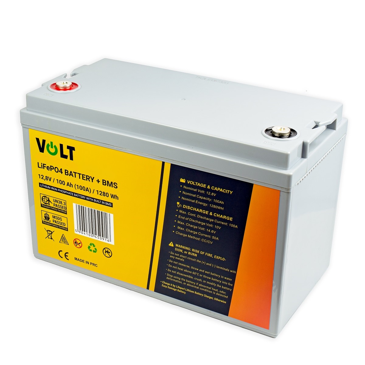 LifePO4-Batterie 12V 100Ah 100A für Wohnmobil Boot Solar 1280Wh 8.000Zyklen bei 30% DOD