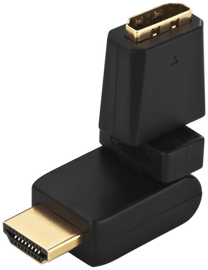 MONACOR HDMA-300W HDMI™-Adapter, 2 x 180° frei abwinkelbar
