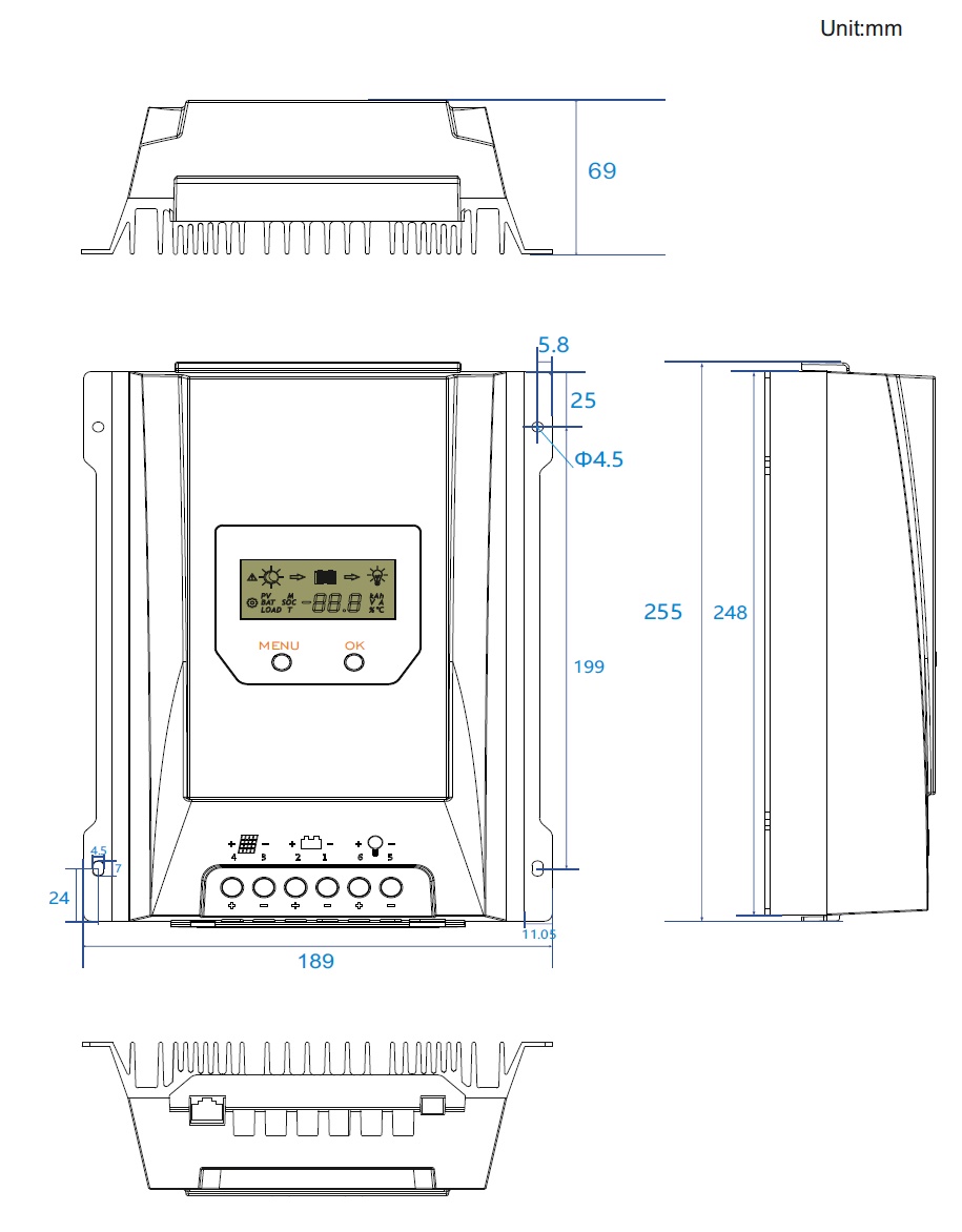 Volt Solarregler Laderegler 12V 30A mit Bluetooth MPPT für AGM GEL LifePO4 Lithium
