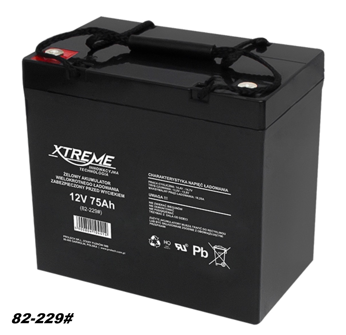 AGM-Batterie 12V 75Ah  von XTREME – Markenware 