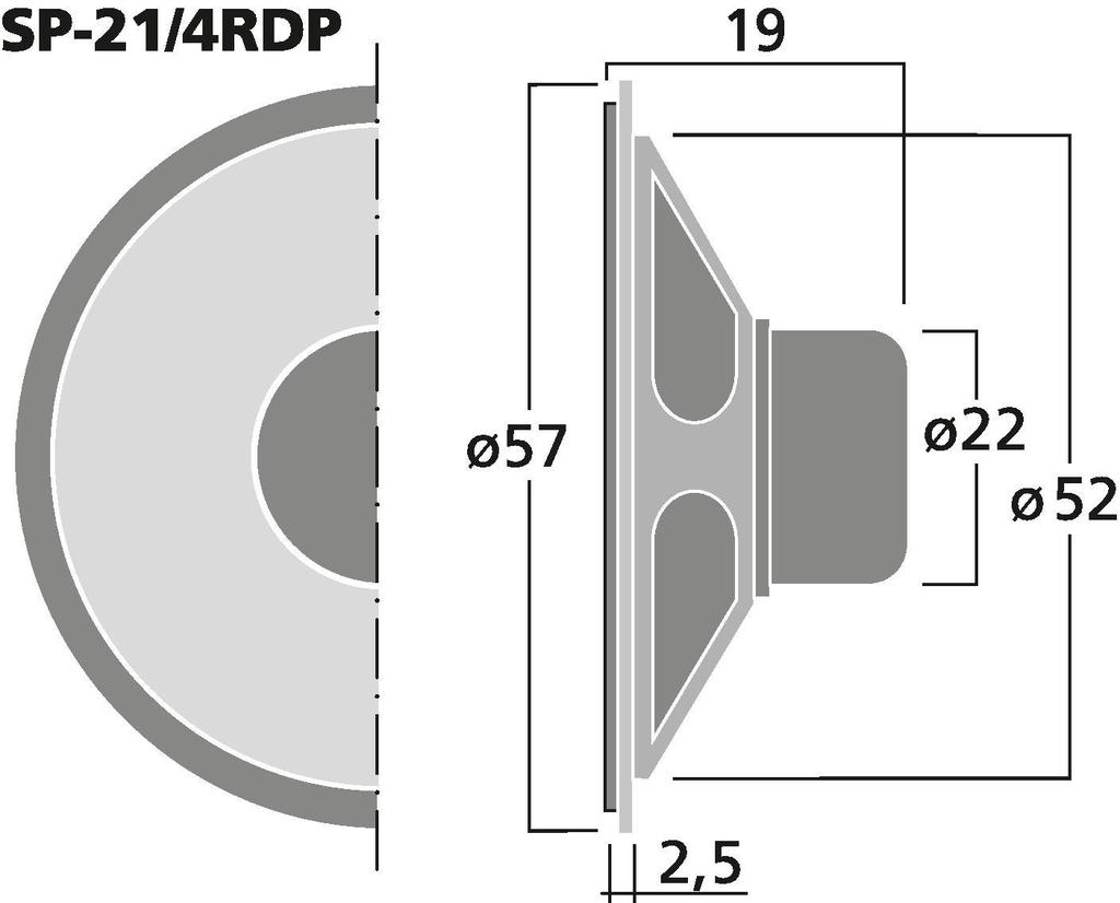 MONACOR SP-21/4RDP Miniatur-Einbaulautsprecher, 8 Ω