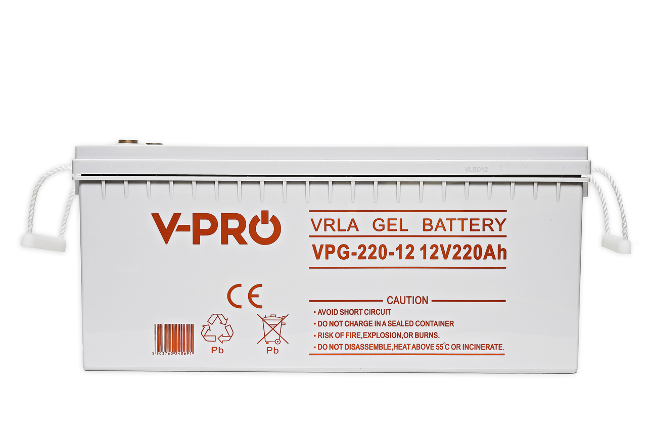 Premium GEL-Batterie 12V VProGel 220Ah (C10) perfekte Solar- und Wohnmobilbatterie