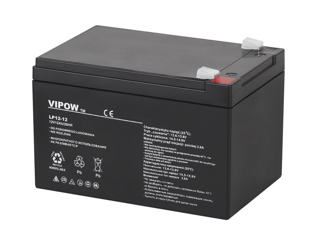 Vipow AGM Batterie Instustriequalität 12V 12Ah mit 3,57KG 151x98x100mm