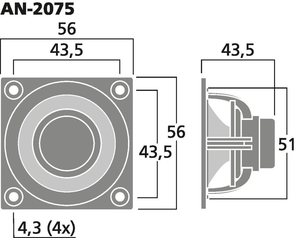 MONACOR AN-2075 High-Quality-Hi-Fi-Breitbänder, 20 W, 8 Ω