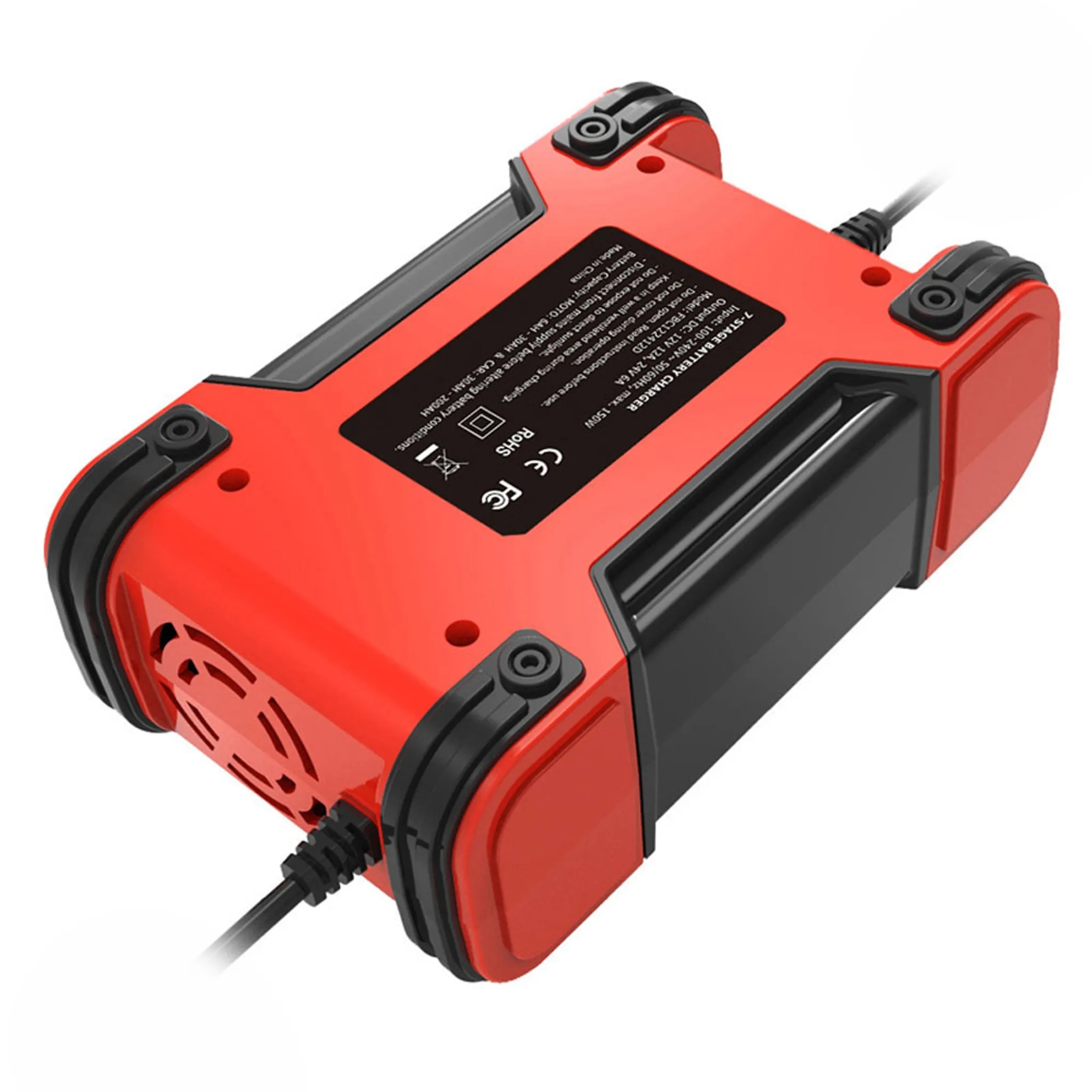 Foxsur automatisches Batterie Ladegerät 12V - 24V mit 12A für Lithium LiFePO4 AGM GEL SLA Impuls Reparatur LCD