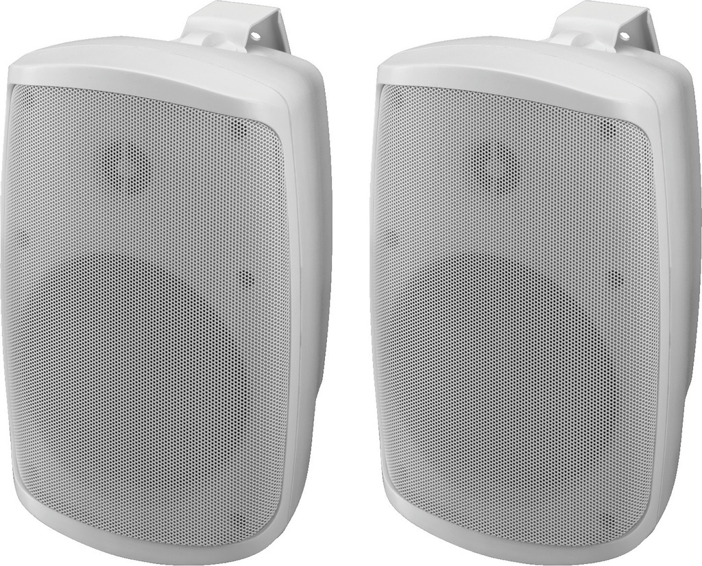 MONACOR WALL-05SET/WS Aktives 2-Wege-Stereo-Lautsprecherboxen-System, 2 x 30 W, 13 cm